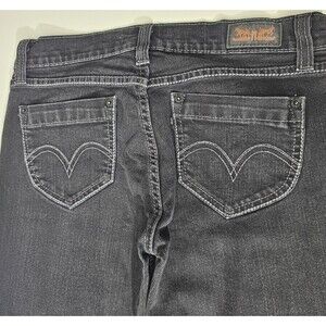 Levis 524 Jeans 9 M Womens Black Too Superlow Skinny Low Rise Stretch Denim